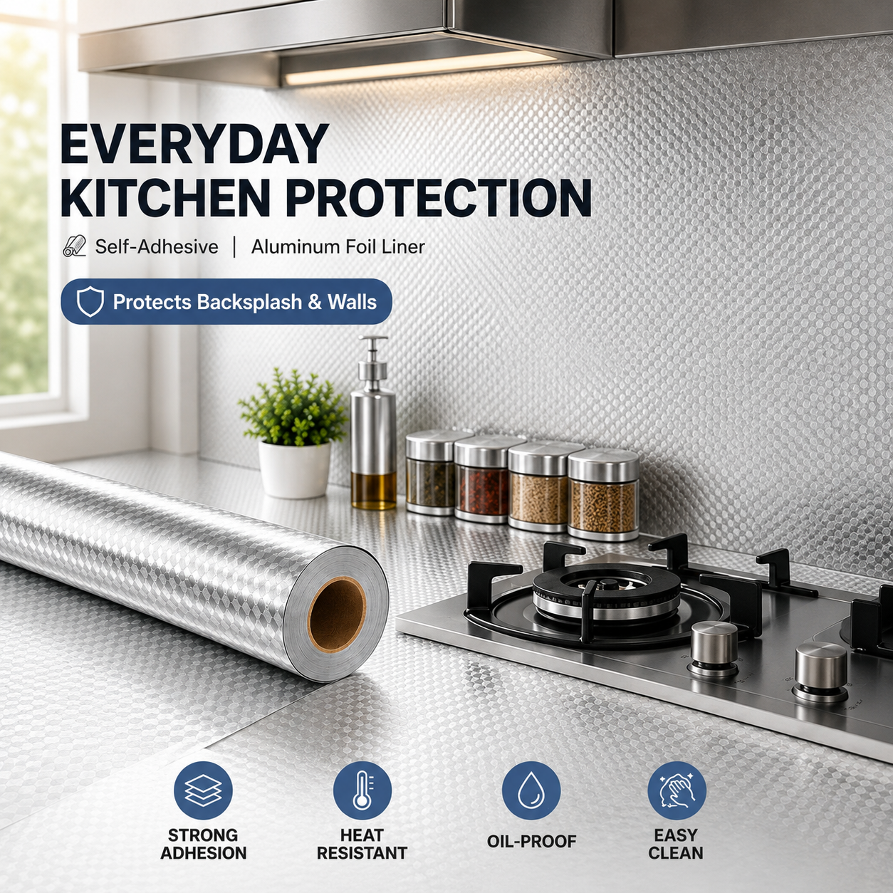 This Self-Adhesive Aluminum Foil Kitchen Liner