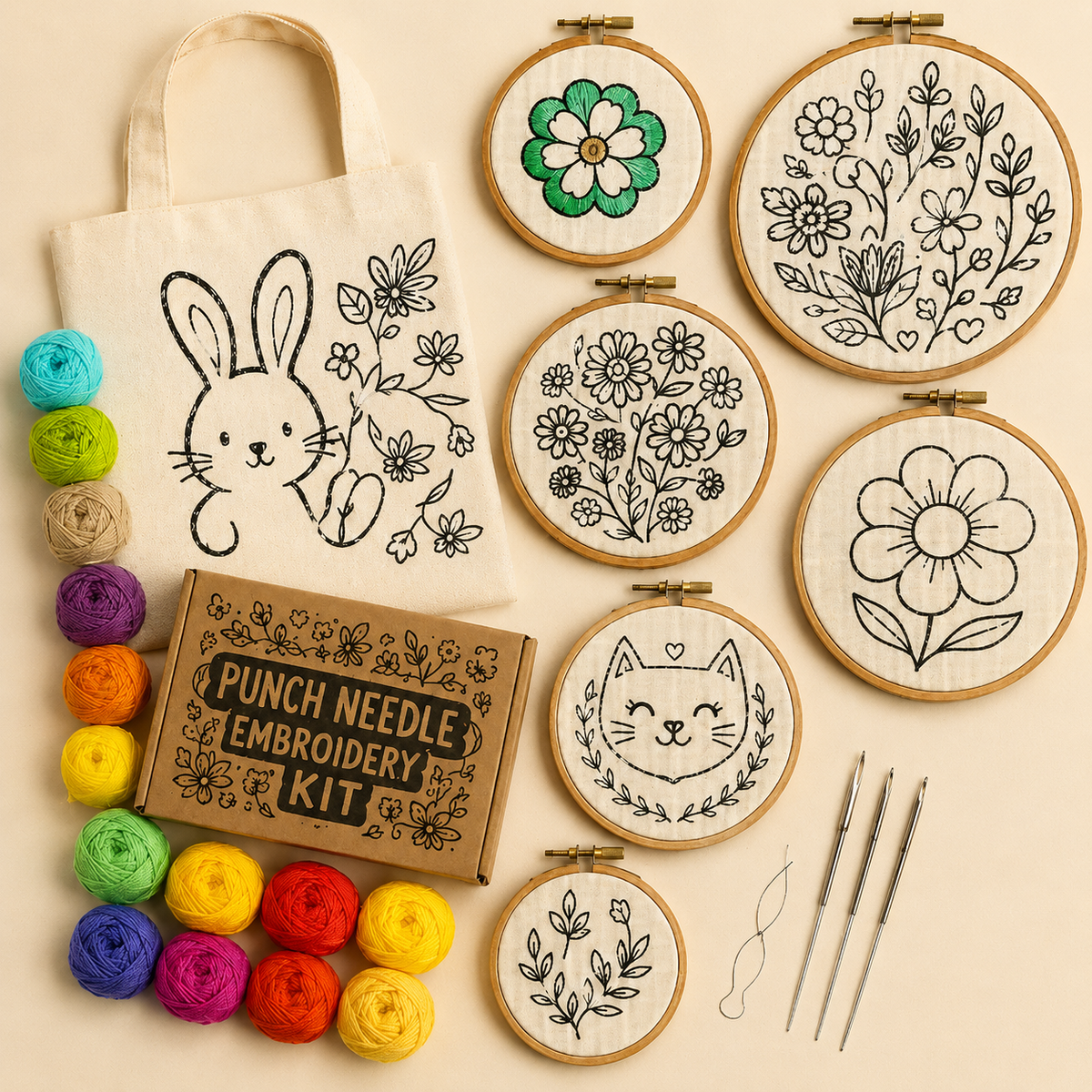 Hand Embroidery DIY Material Kit