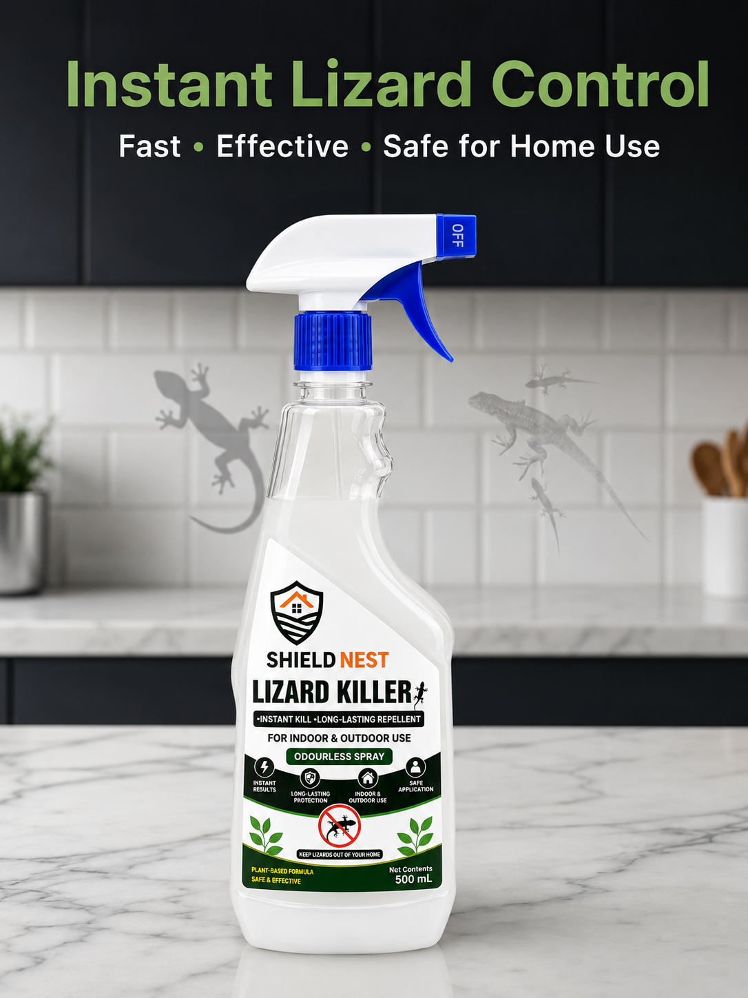 Lizard Killer – Odourless Instant Kill & Long-Lasting Repellent Spray