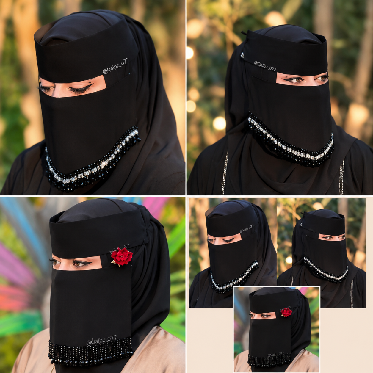 🖤 Saudi Luxury Crystal Niqab