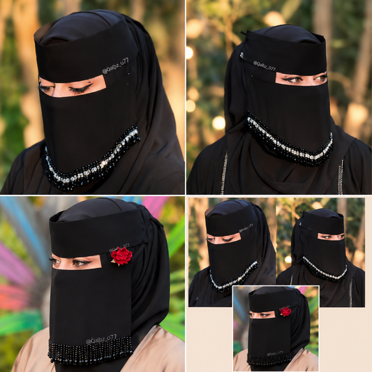 🖤 Saudi Luxury Crystal Niqab