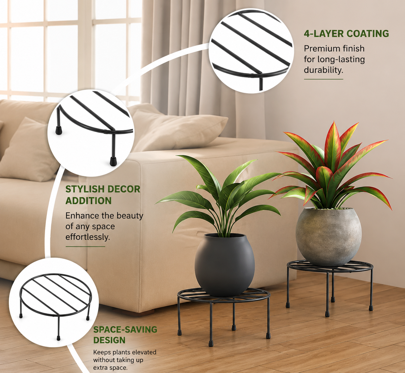 Round Metal Plant Stand