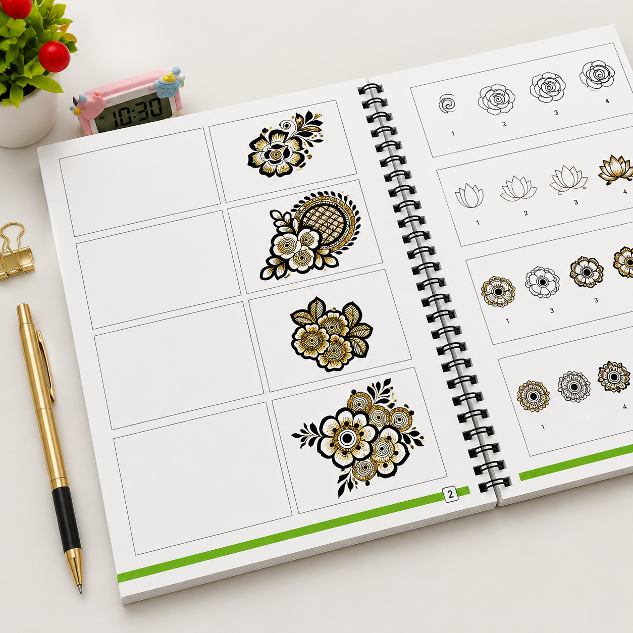 Reusable Mehendi Practice Book Henna Designs Easily