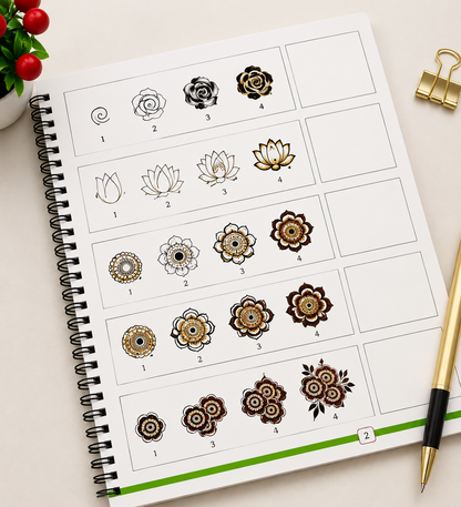 Reusable Mehendi Practice Book Henna Designs Easily