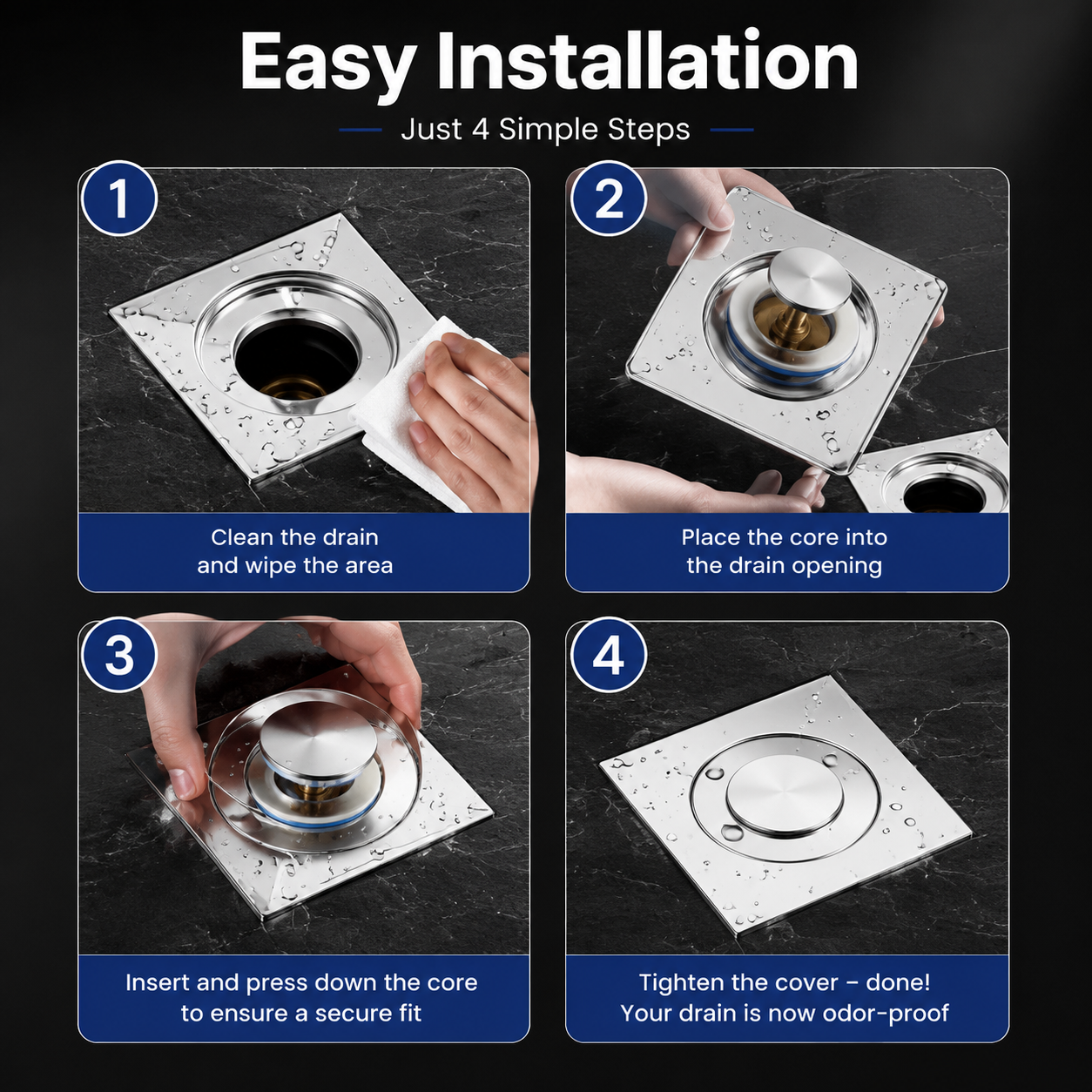 🚿 Smart Pop-Up Floor Drain – Foot Operated