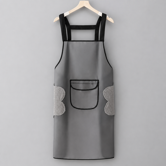 Transparent Waterproof Kitchen Apron With Towel + Pocket
