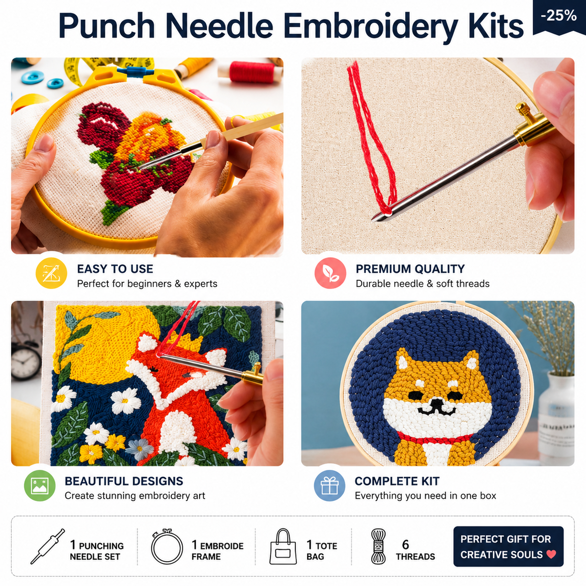Punch Needle Embroidery Kit
