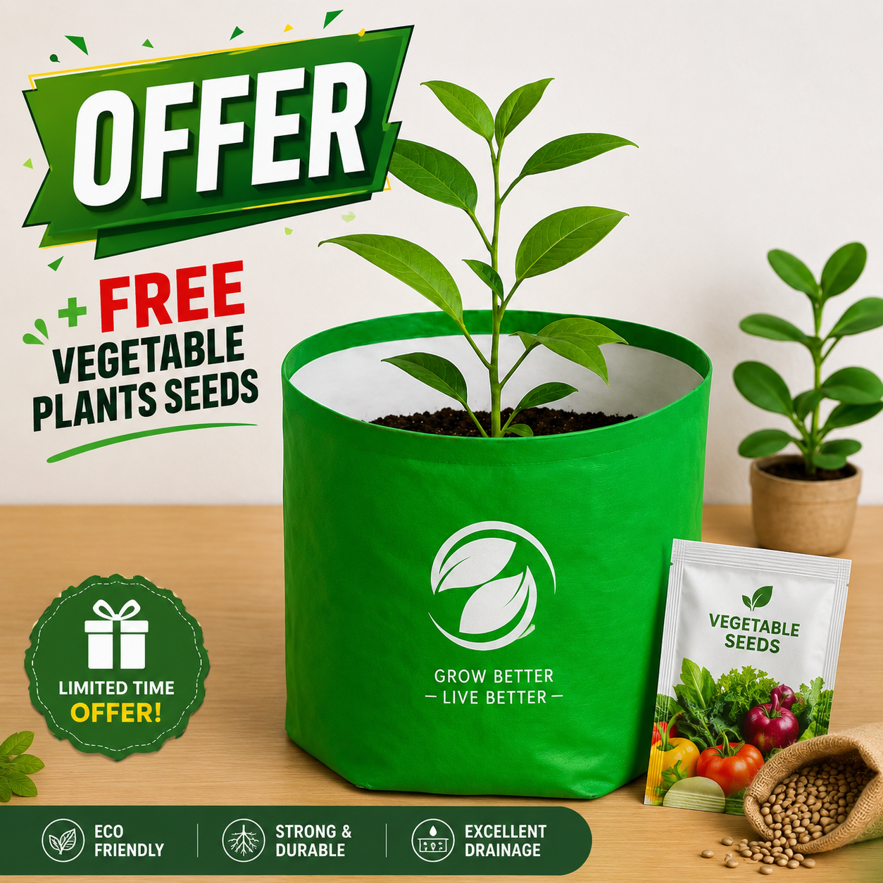 Premium Fabric Grow Bags – Durable Plant Pots
