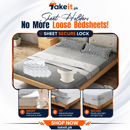 Bed Sheet Holder Lock (4pcs set)