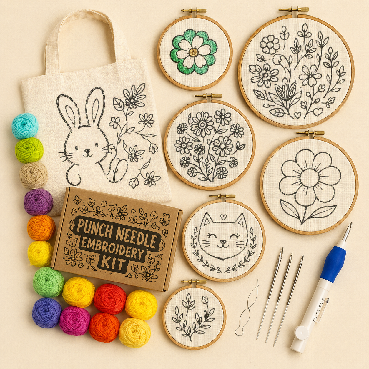 Hand Embroidery DIY Material Kit
