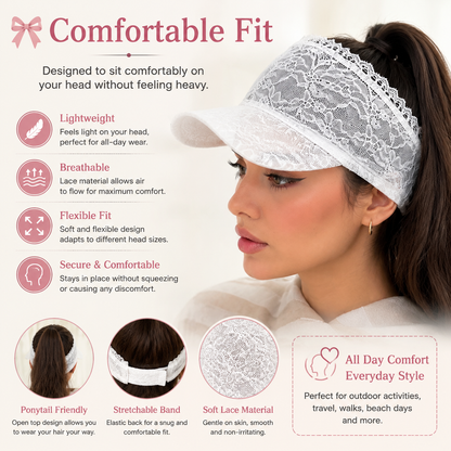 Elegant Lace Sun Visor Cap for Women