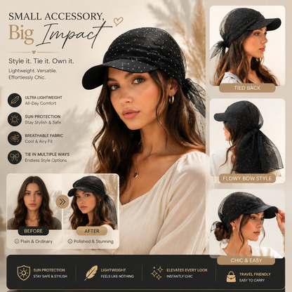Elegant Rhinestone Veil Cap