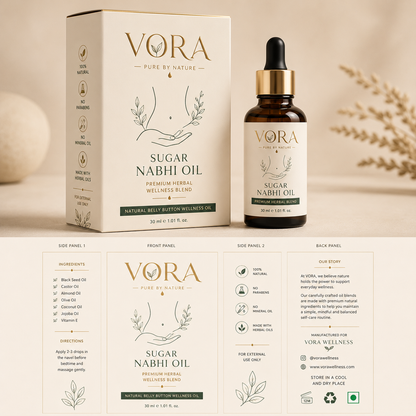 VORA® Sugar Balance Nabhi Oil | Premium Herbal Wellness Blend | 30ml