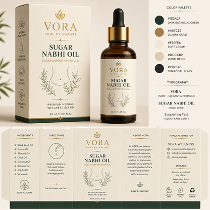 VORA® Sugar Balance Nabhi Oil | Premium Herbal Wellness Blend | 30ml