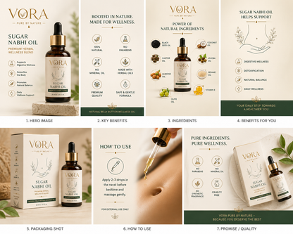 VORA® Sugar Balance Nabhi Oil | Premium Herbal Wellness Blend | 30ml