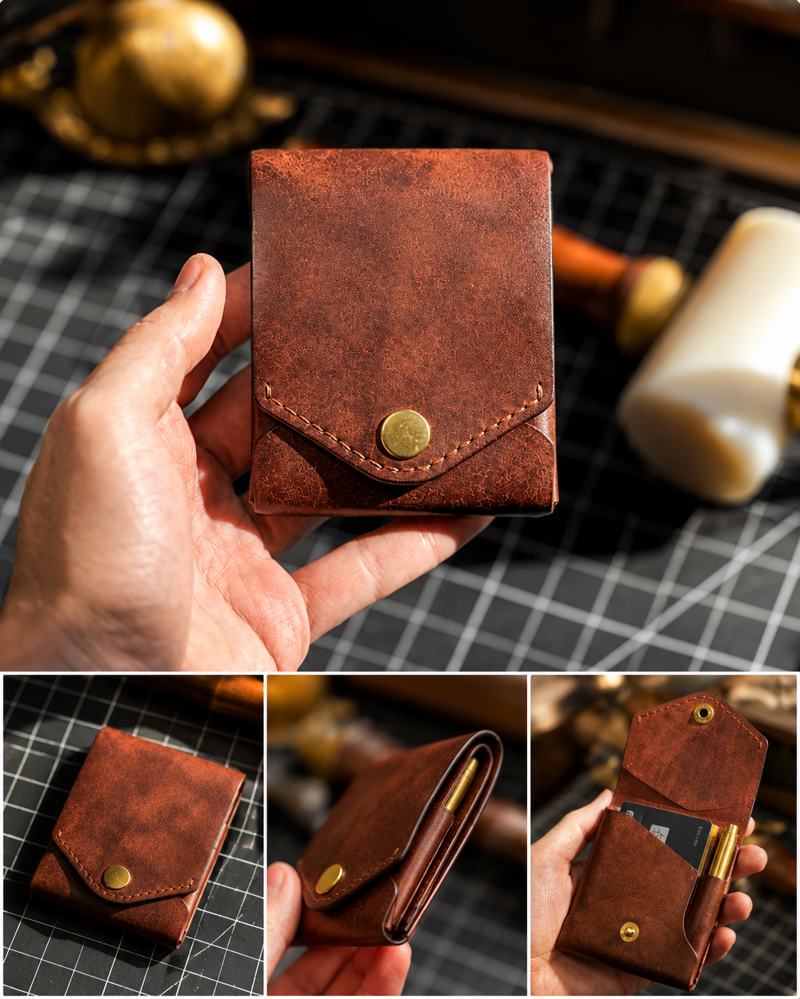 Premium Slim Leather Wallet – Compact Handmade Card Holder