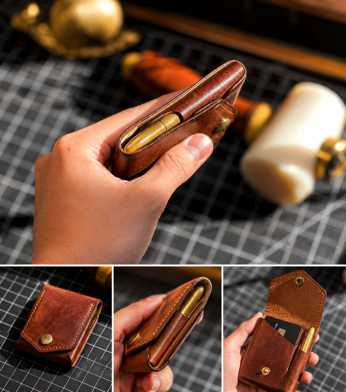 Premium Slim Leather Wallet – Compact Handmade Card Holder