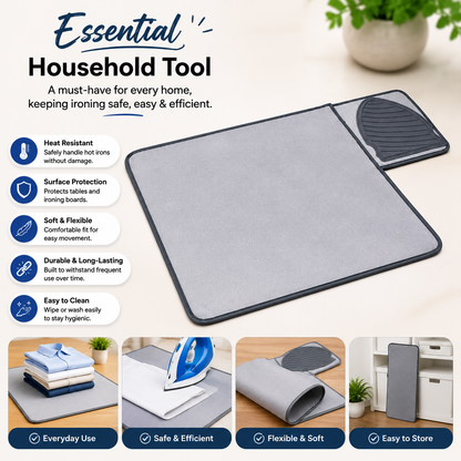 Cotton Silicone Ironing Mat with Iron Rest