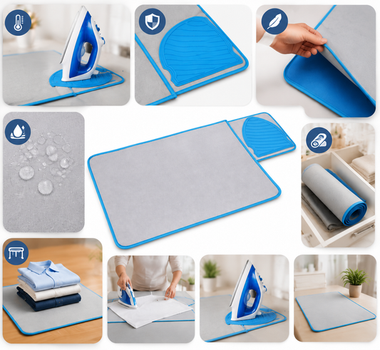 Cotton Silicone Ironing Mat with Iron Rest