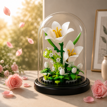 Elegant Glass Flower Building Blocks