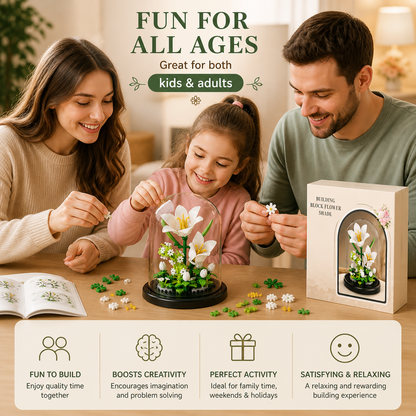 Elegant Glass Flower Building Blocks