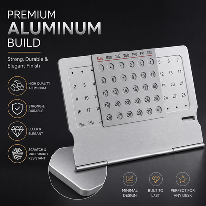 Forever Aluminum Desk Calendar – Creative Table Organizer