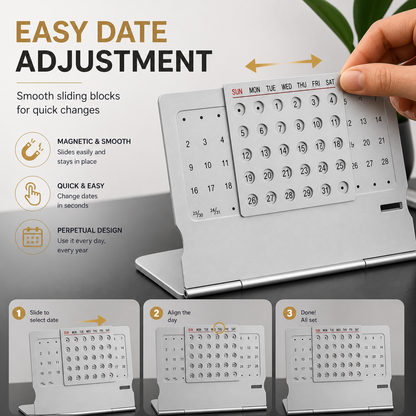 Forever Aluminum Desk Calendar – Creative Table Organizer