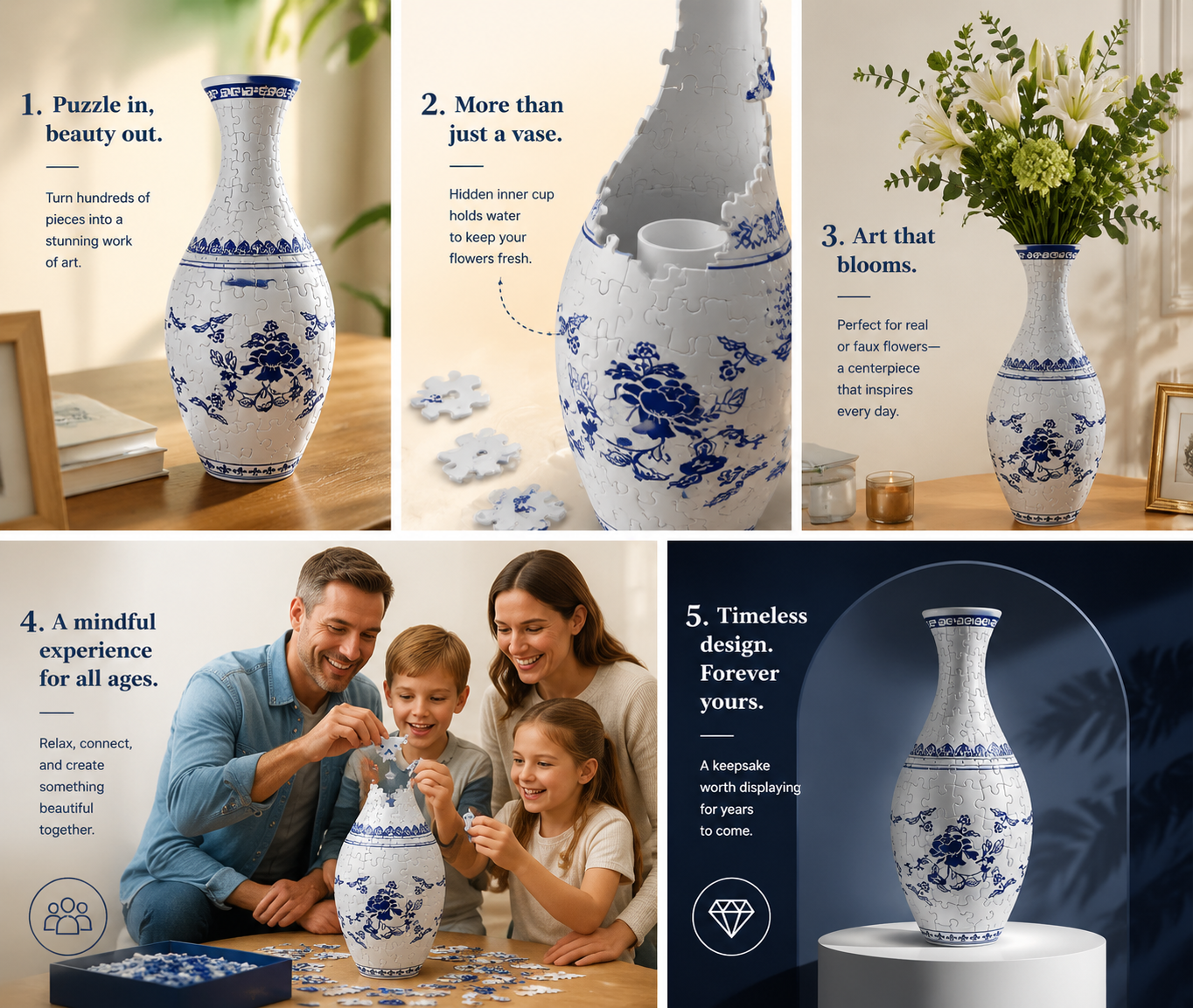 Elegant 3D Puzzle Vase