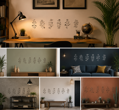 Re useable Beautiful Flower & Leaf Stencils Set