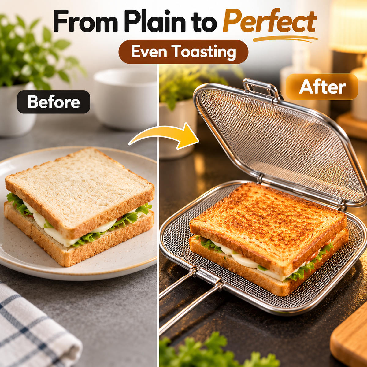 CrispyToast™ – Stainless Steel Sandwich Grill Maker