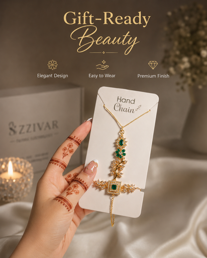 Floral Crystal Hand Bracelet