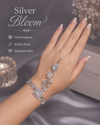 Floral Crystal Hand Bracelet