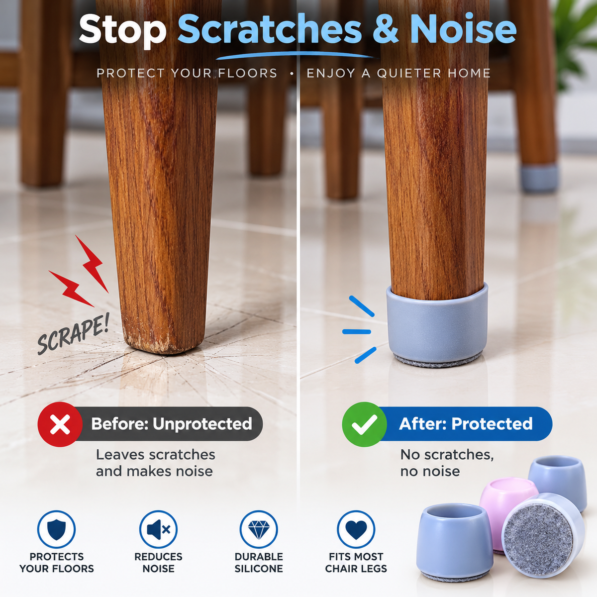 Silicone Furniture Leg Protectors™
