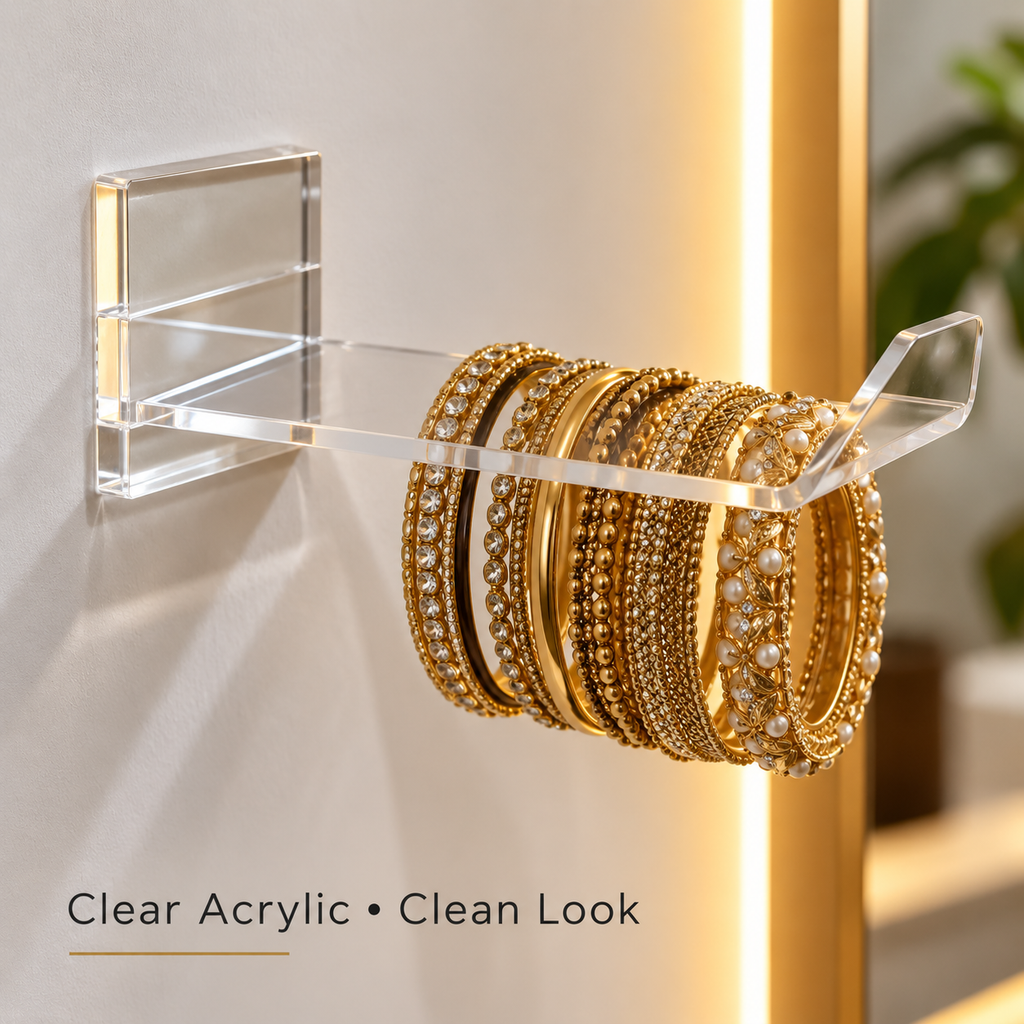 Acrylic Wall-Mounted Bangle Organizer
