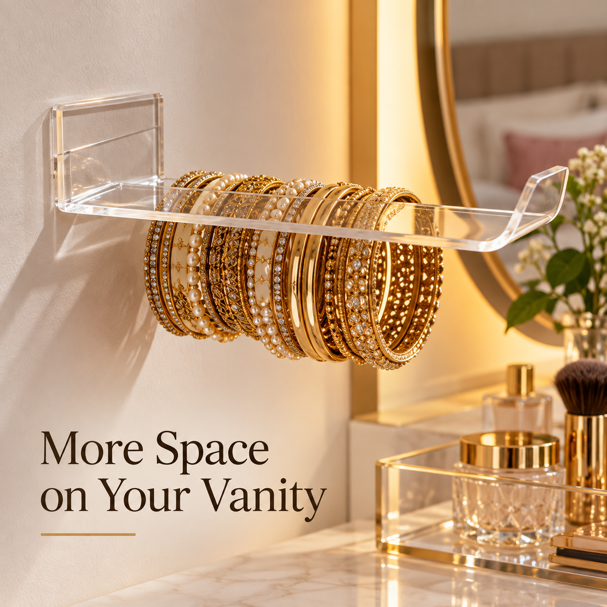 Acrylic Wall-Mounted Bangle Organizer
