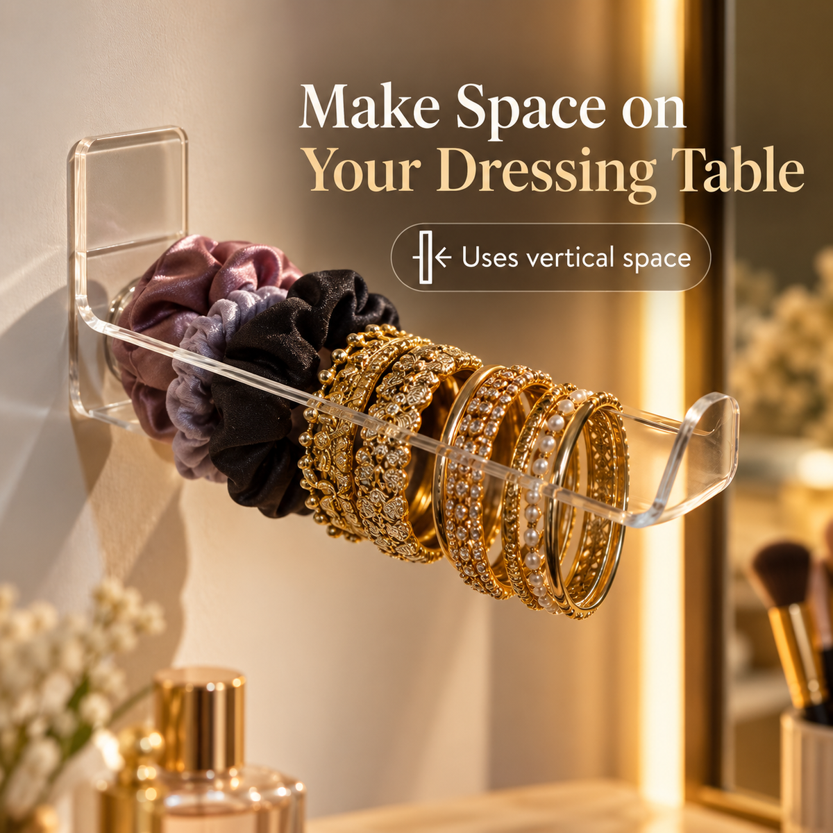 Acrylic Wall-Mounted Bangle Organizer