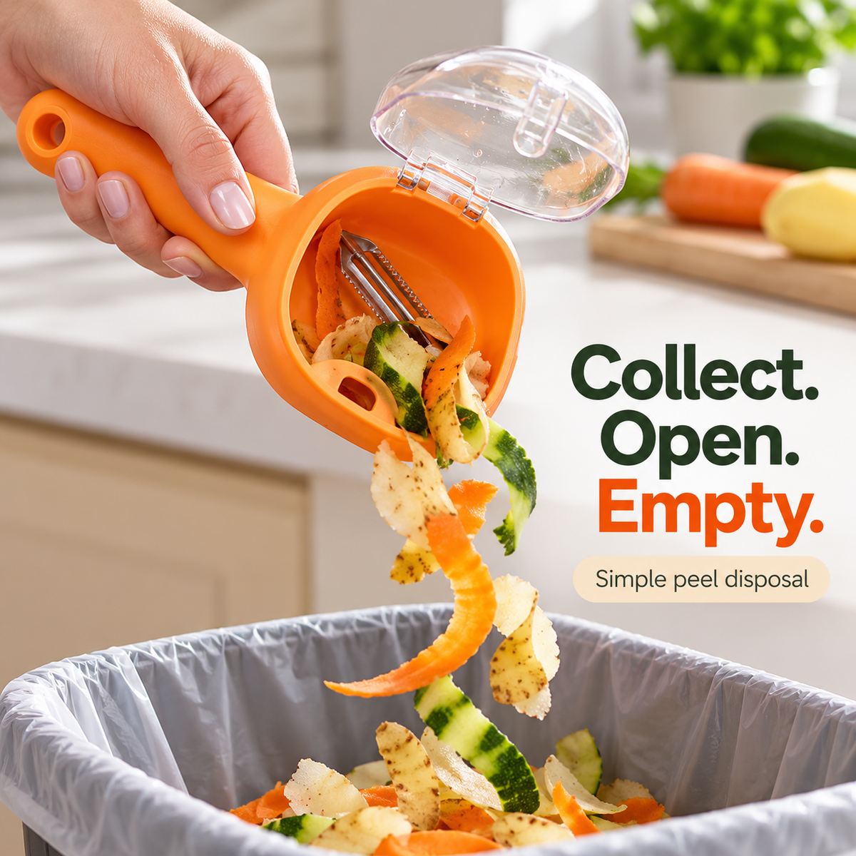 2-in-1 Peeler with Peel Collector
