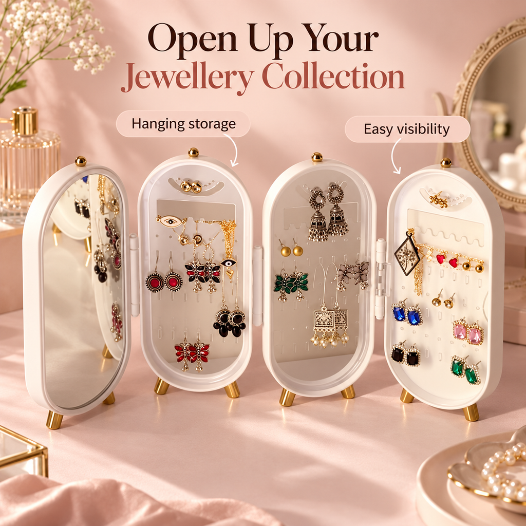 Foldable Jewellery Organizer with Mirror