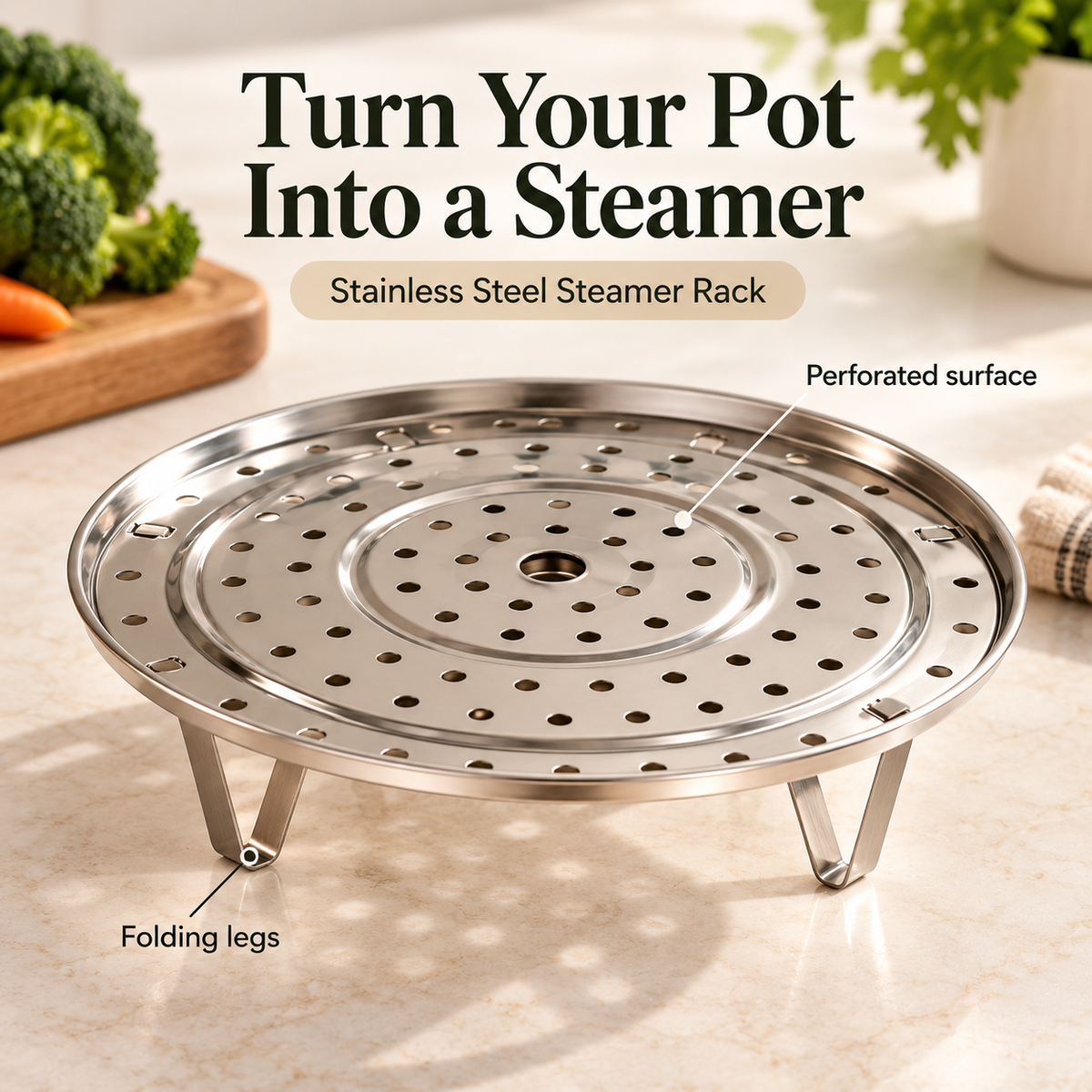 Stainless Steel Steamer Rack.