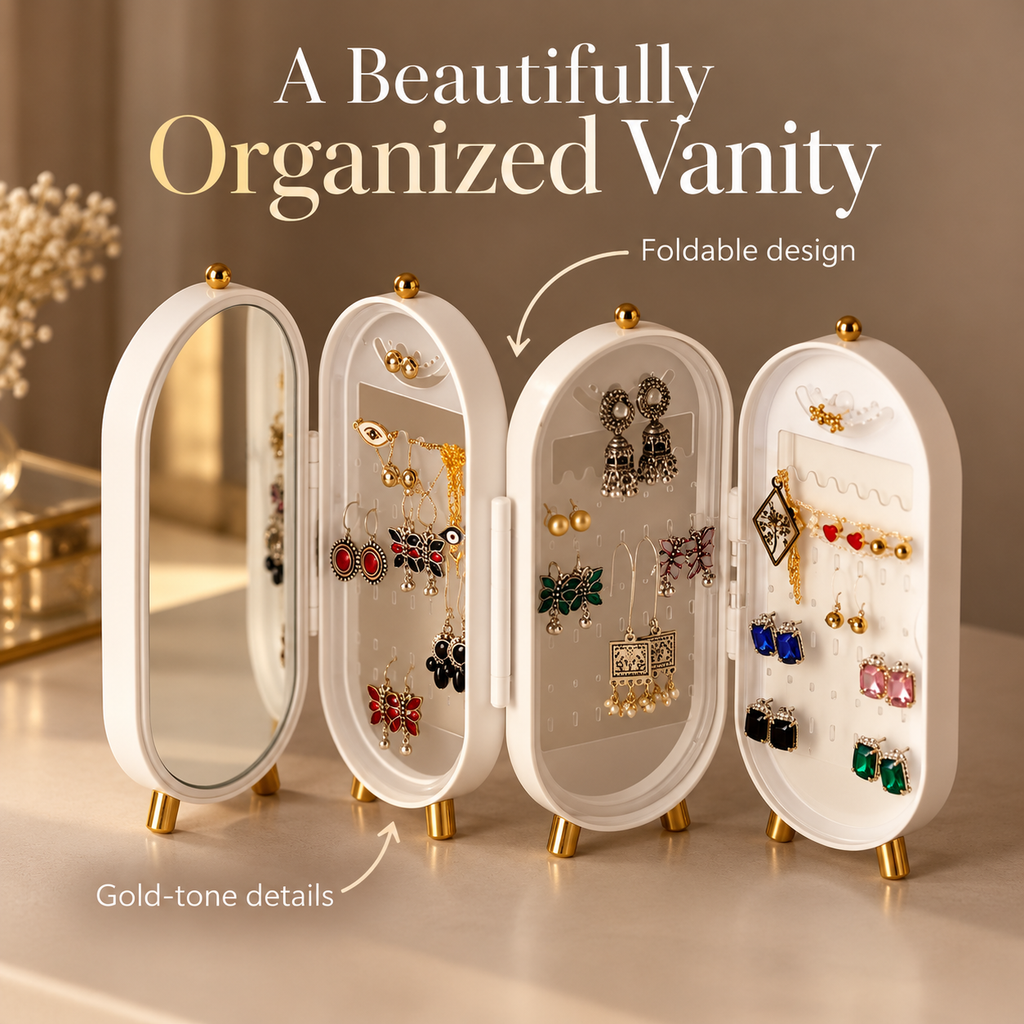 Foldable Jewellery Organizer with Mirror