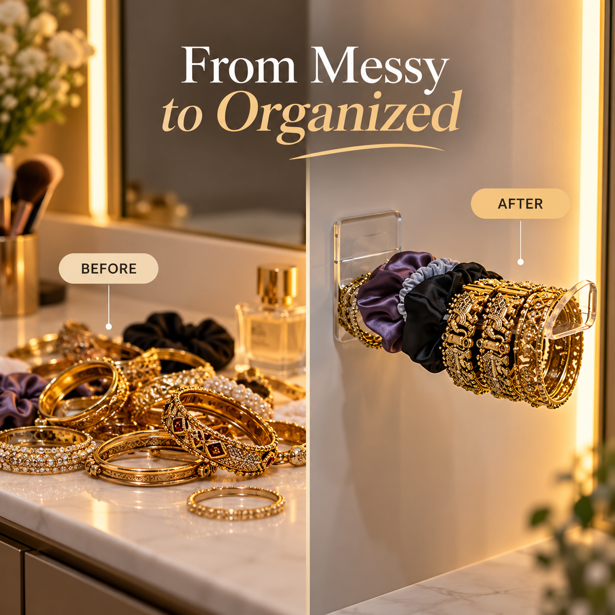 Acrylic Wall-Mounted Bangle Organizer