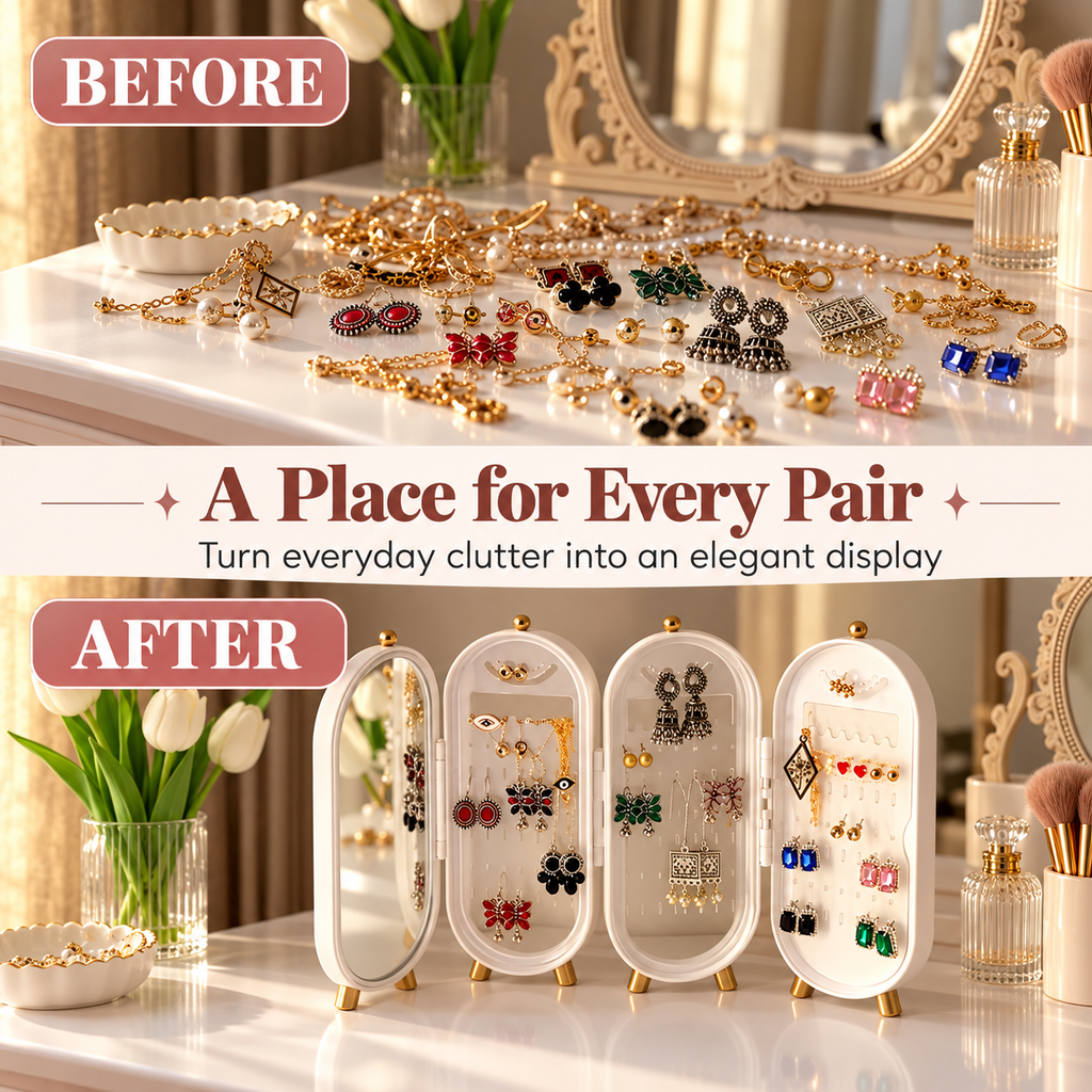 Foldable Jewellery Organizer with Mirror