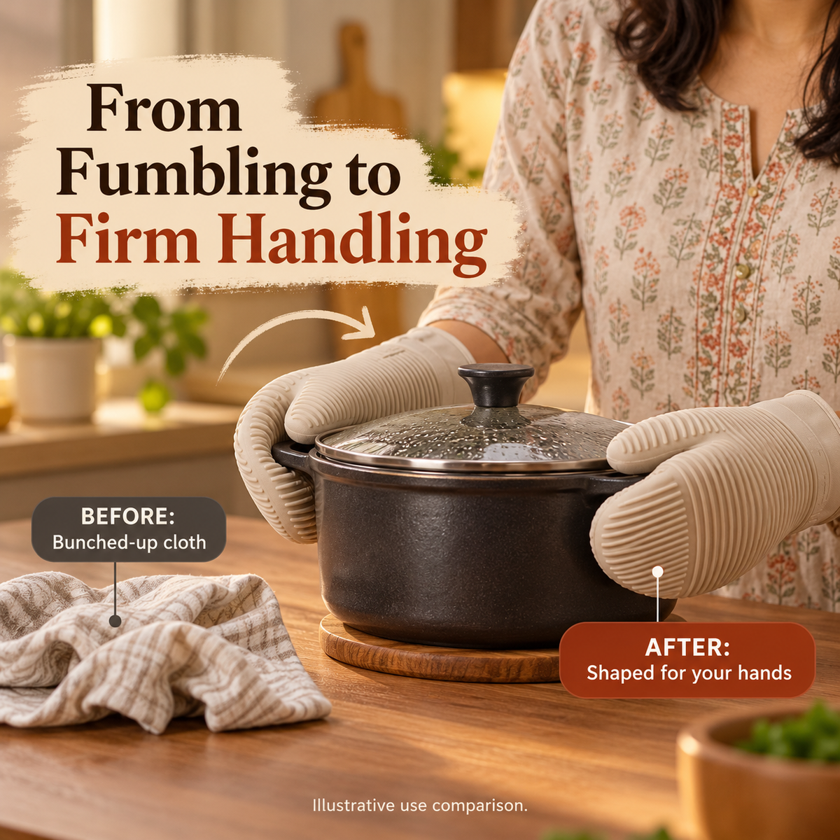 Ribbed Oven Mitts