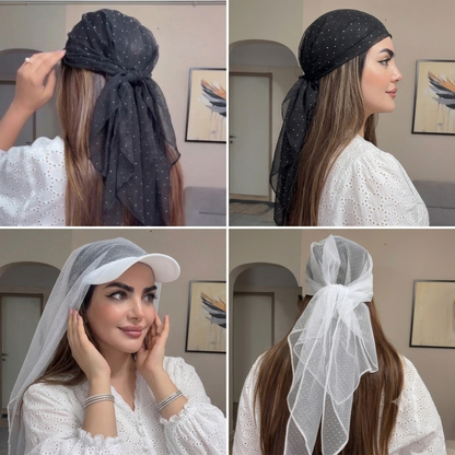 Elegant Rhinestone Veil Cap