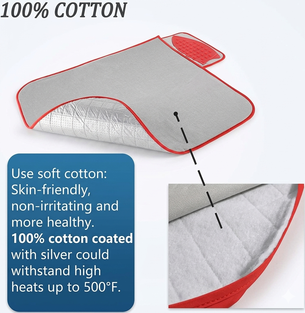 Cotton Silicone Ironing Mat with Iron Rest