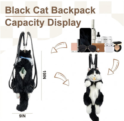 Kawaii Cat Plush Backpack – Cute & Fluffy Kitty Bag