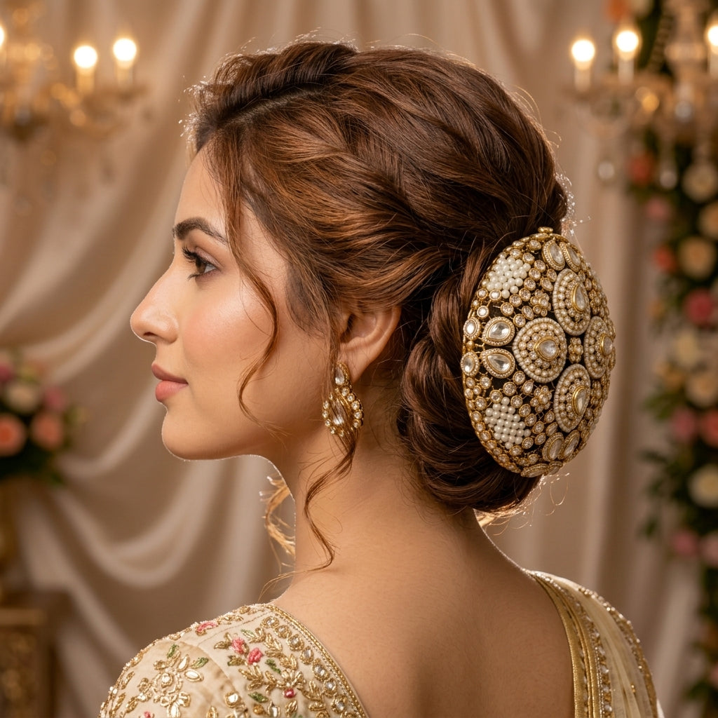Royal Kundan Hair Bun