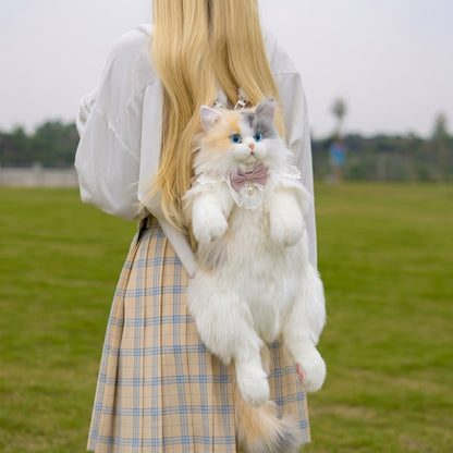 Kawaii Cat Plush Backpack – Cute & Fluffy Kitty Bag