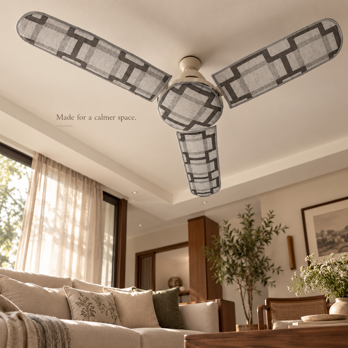 FanGlow™ – Geometric Ceiling Fan Cover Set