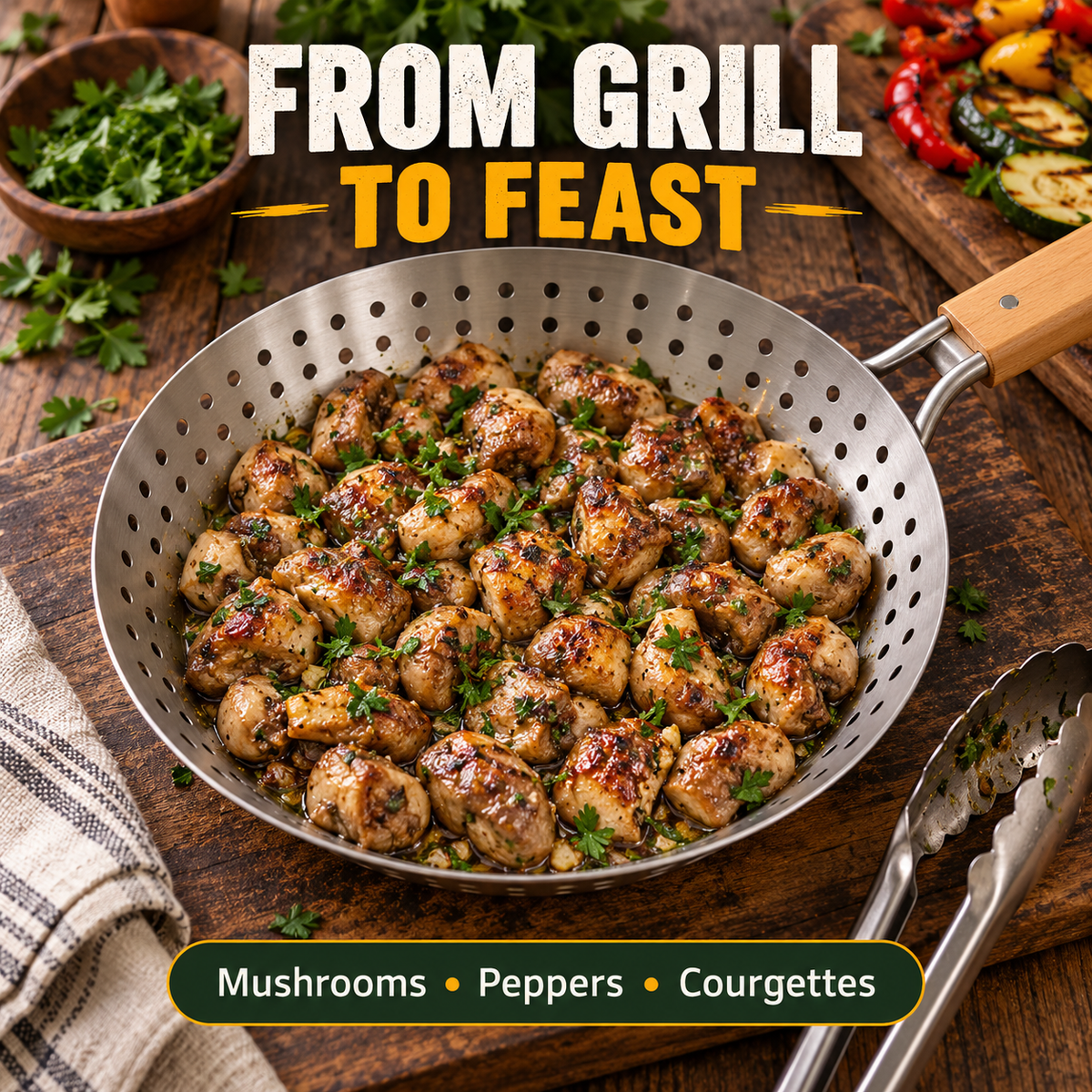 perforated grilling pan
